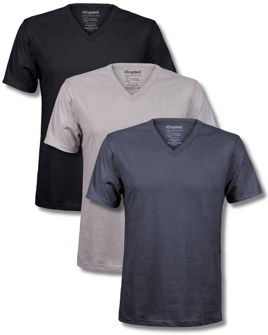 Short Sleeve V-Neck T-Shirts Multipack (Monochrome 3 Pack)