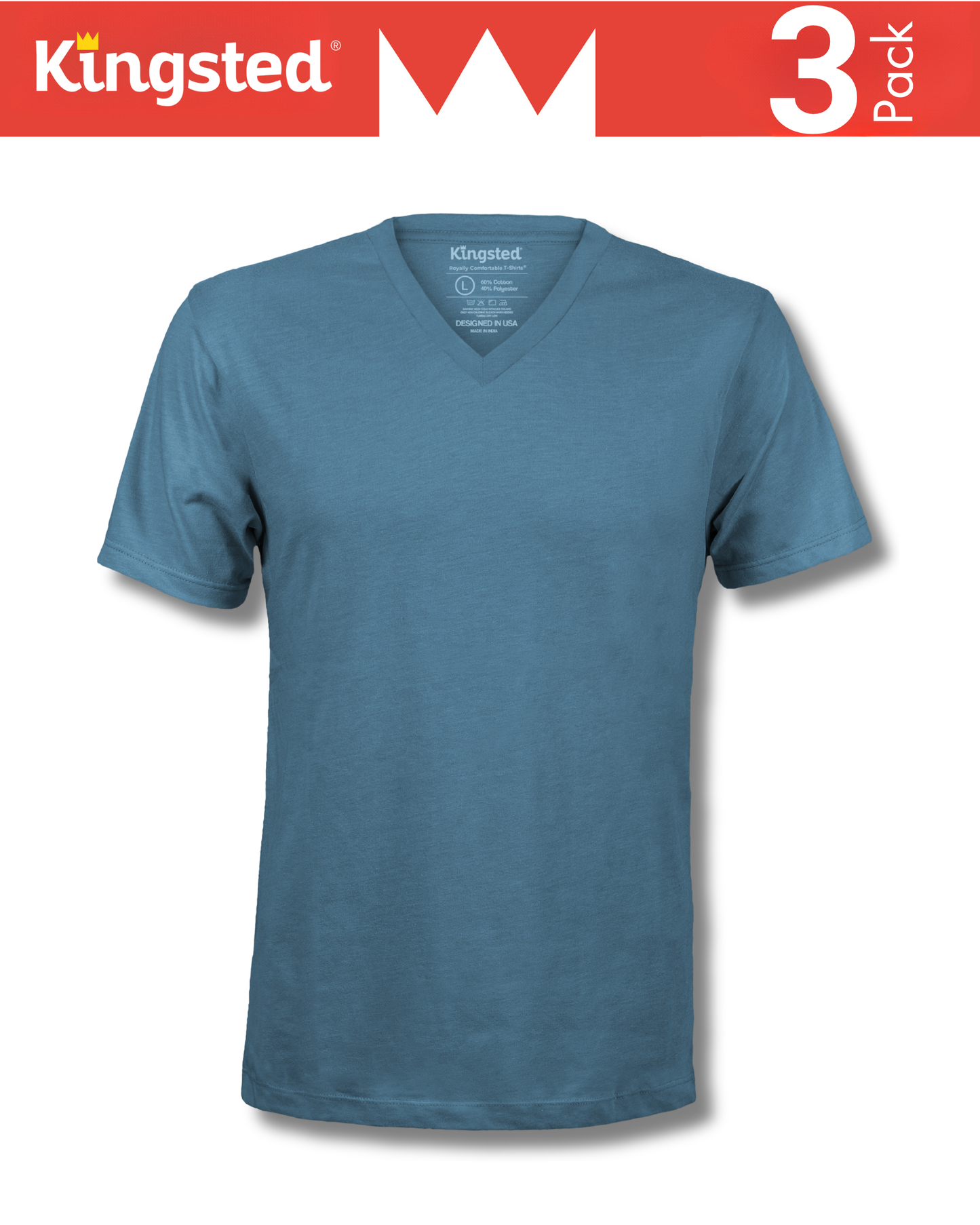 Short Sleeve V-Neck T-Shirts Multipack (Royal 3 Pack)