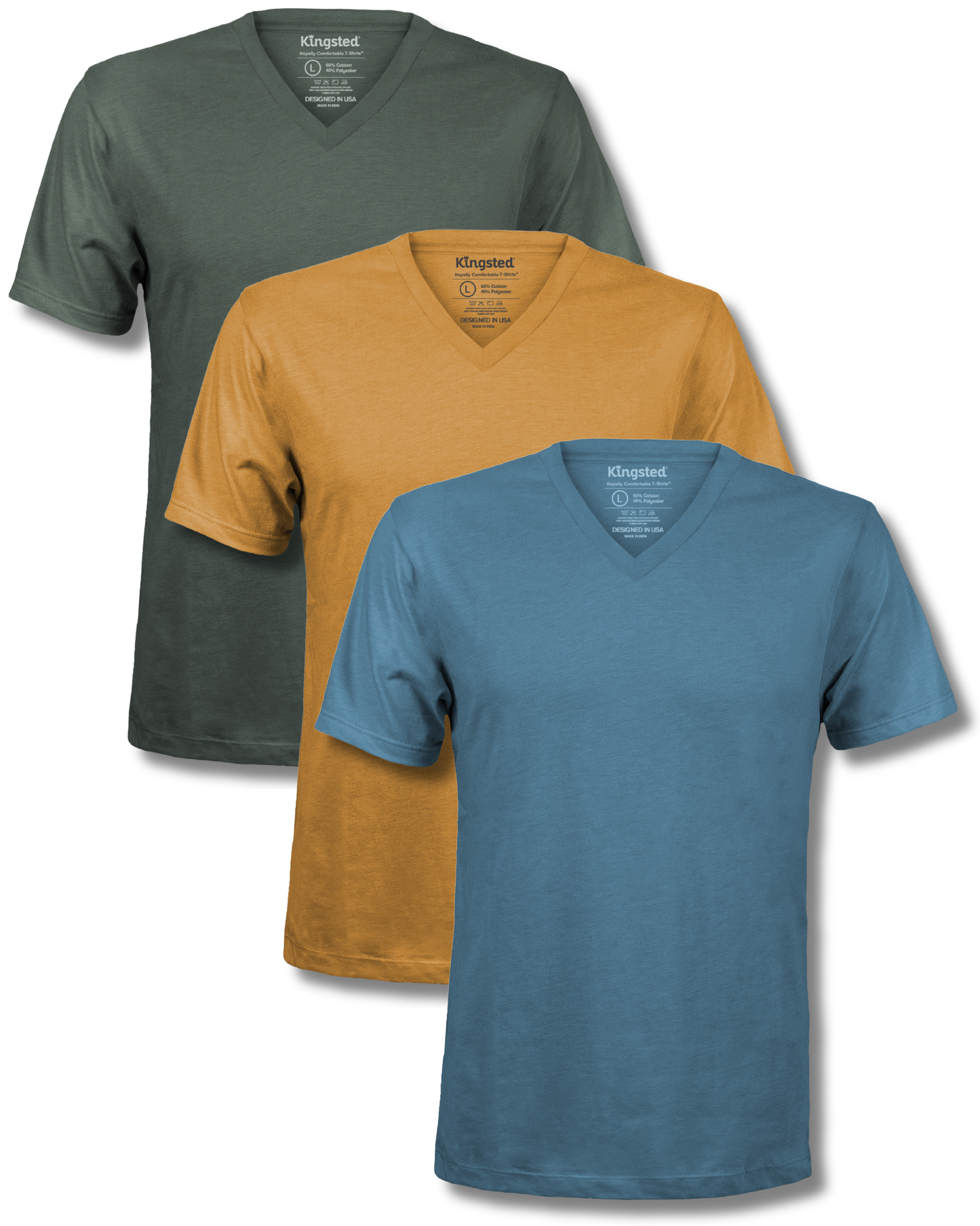 Short Sleeve V-Neck T-Shirts Multipack (Royal 3 Pack)