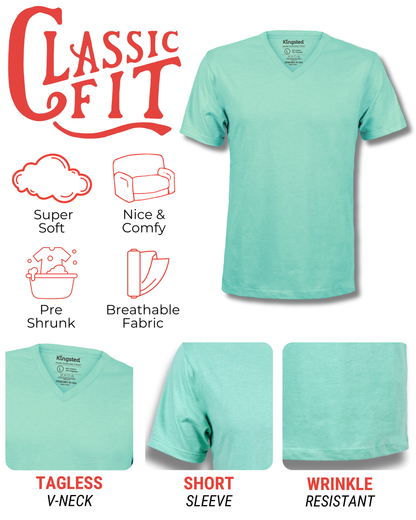 Short Sleeve V-Neck T-Shirts (Mint Green)