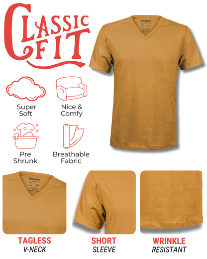 Short Sleeve V-Neck T-Shirts (Mustard)