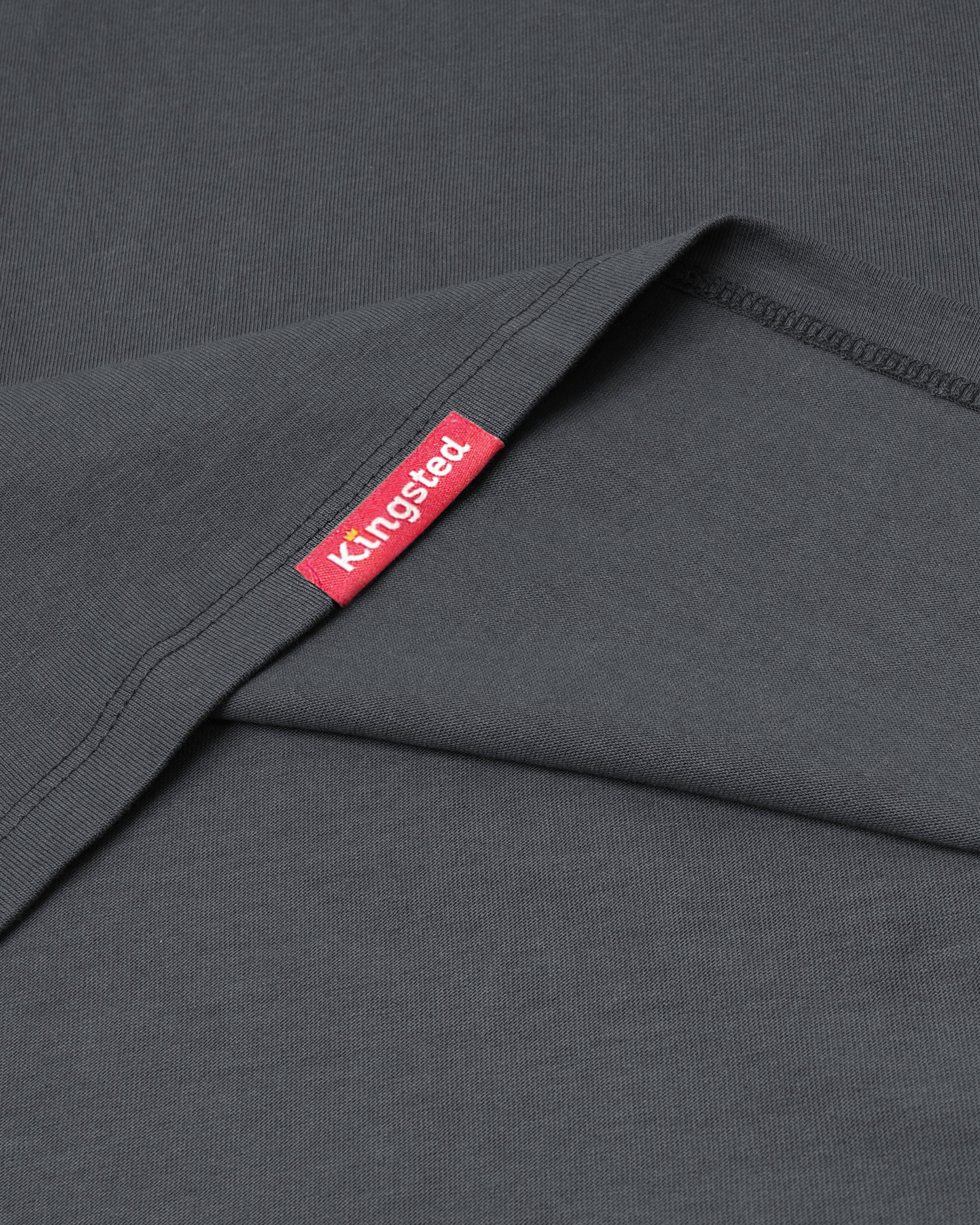 Long Sleeve Pocket T-Shirts (Charcoal) - Kingsted