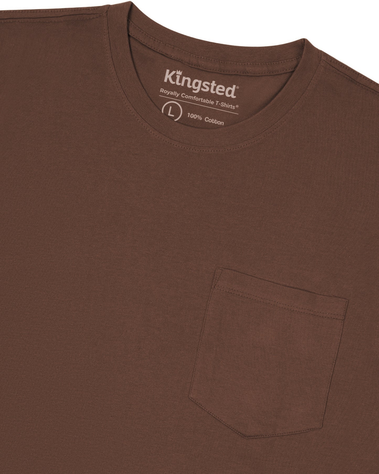 Long Sleeve Pocket T-Shirts (Brown) - Kingsted