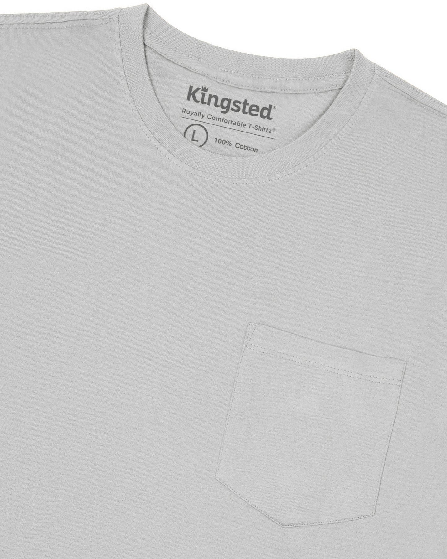 Long Sleeve Pocket T-Shirts (Grey) - Kingsted