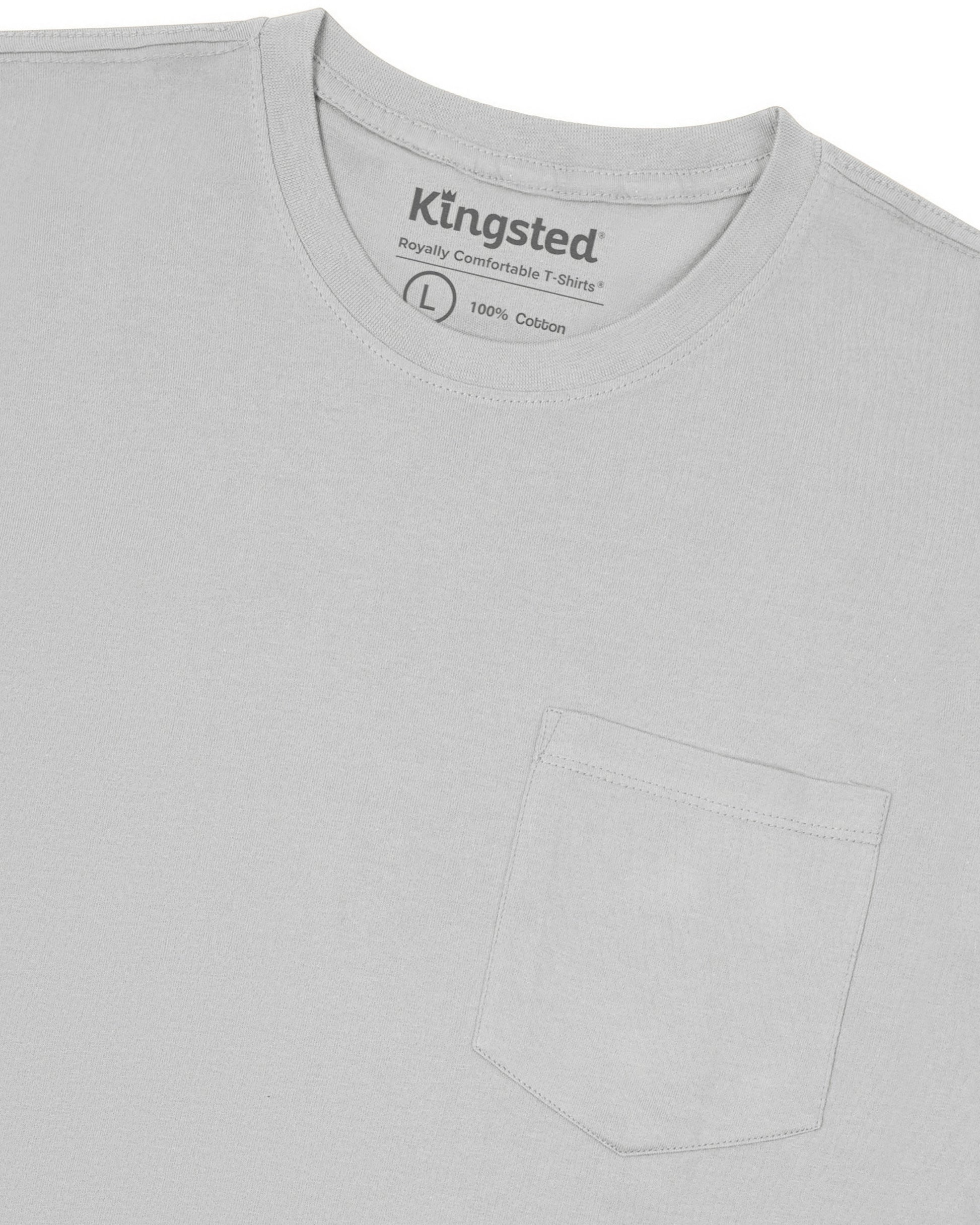 Long Sleeve Pocket T-Shirts (Grey) - Kingsted