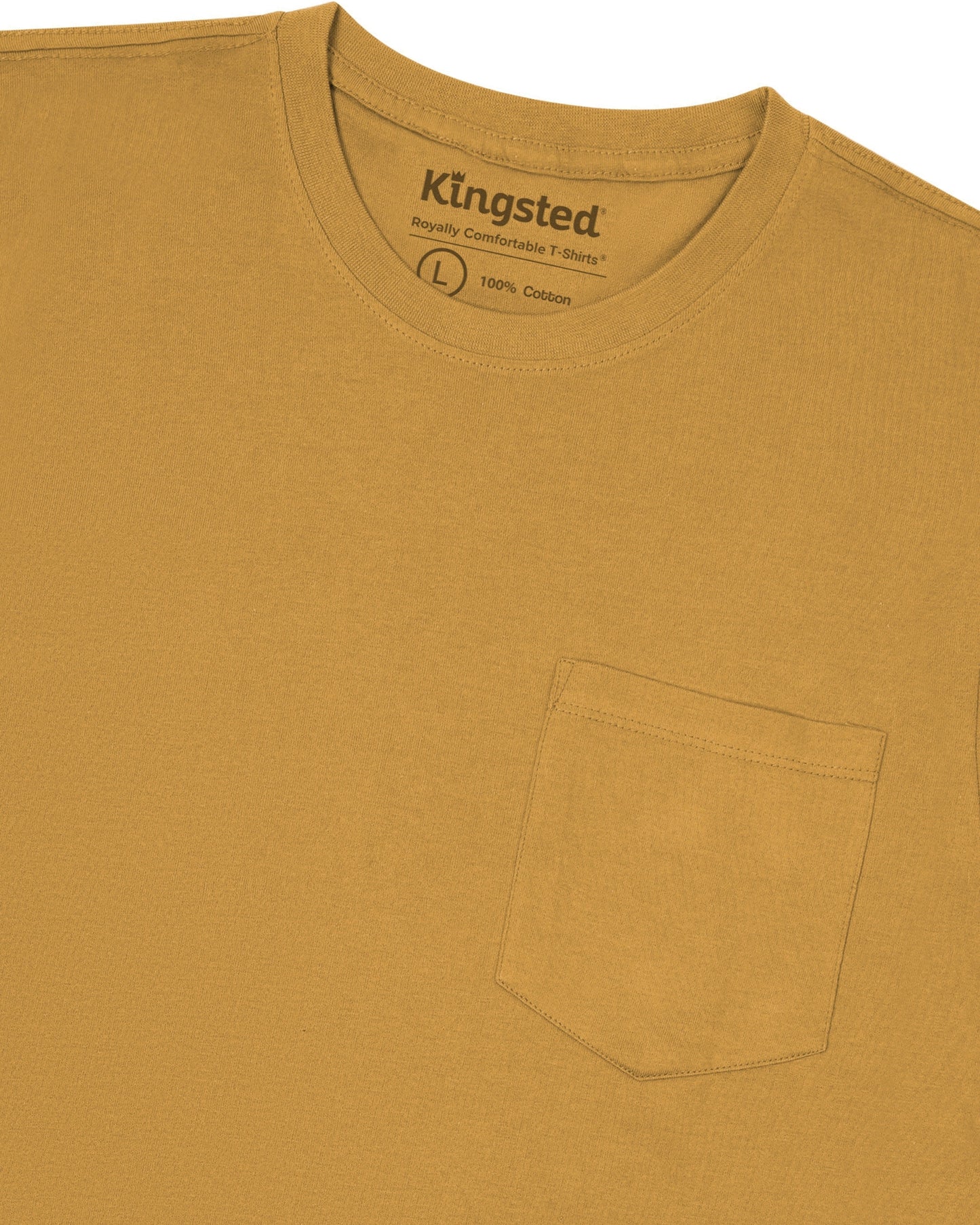 Long Sleeve Pocket T-Shirts (Mustard) - Kingsted