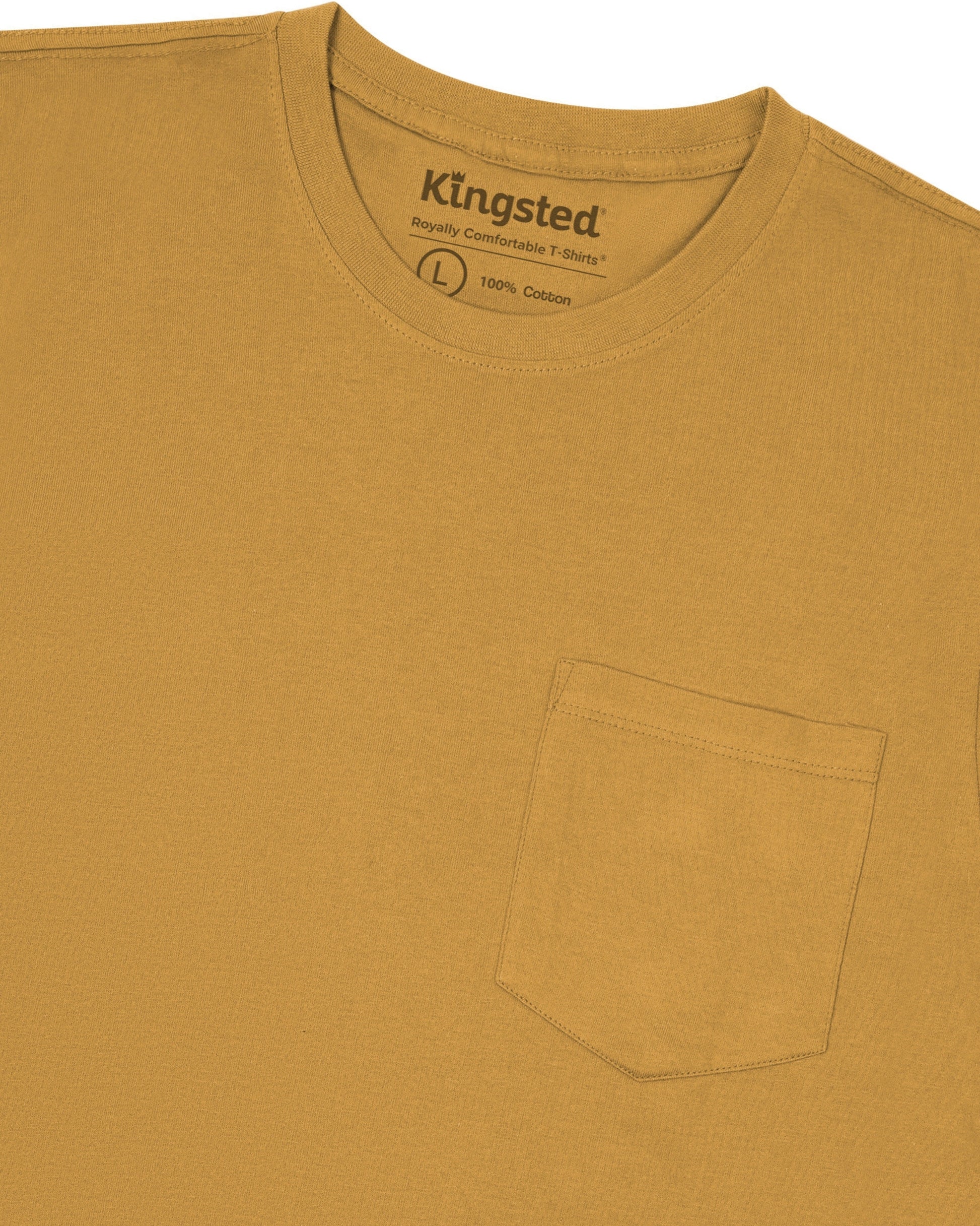 Long Sleeve Pocket T-Shirts (Mustard) - Kingsted
