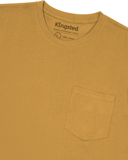 Long Sleeve Pocket T-Shirts (Mustard) - Kingsted
