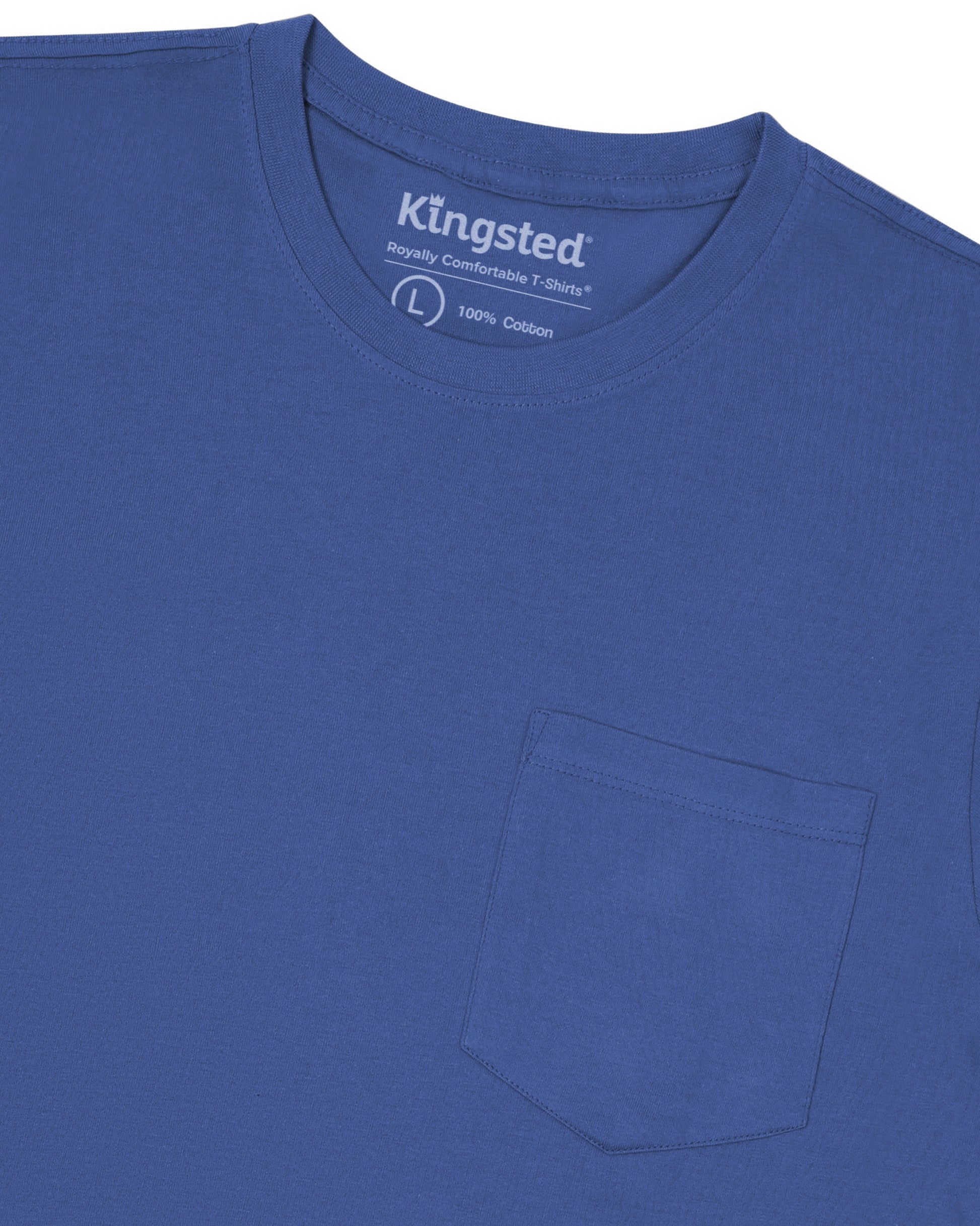 Long Sleeve Pocket T-Shirts (Royal Blue) - Kingsted