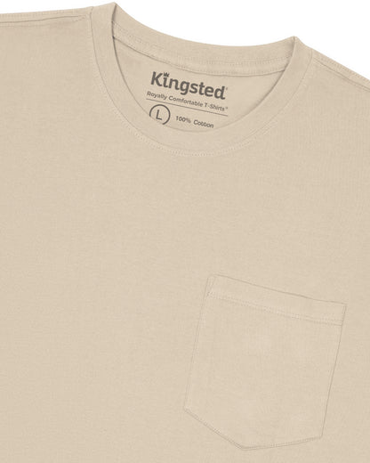 Long Sleeve Pocket T-Shirts (Sand) - Kingsted