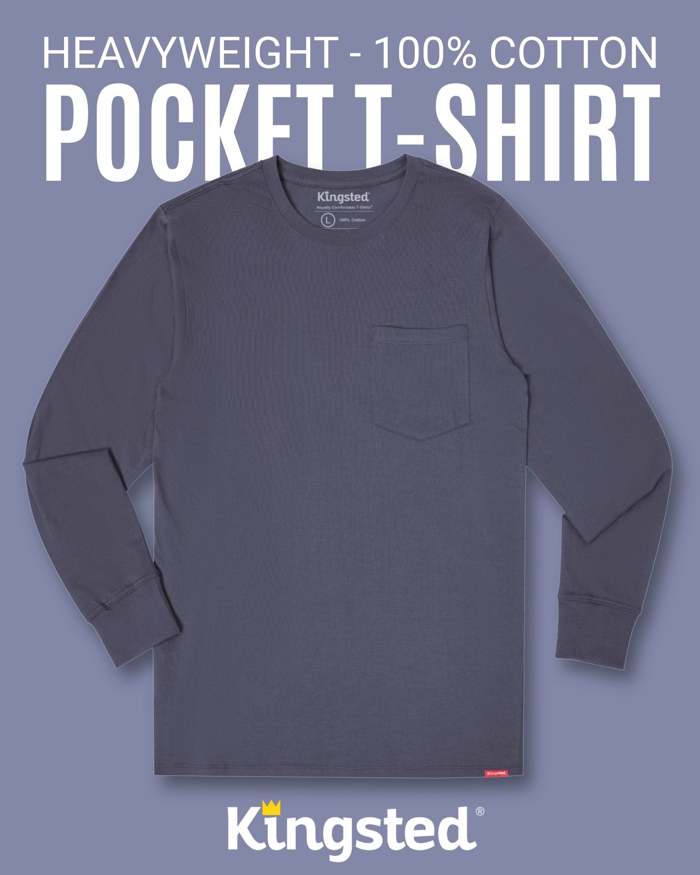 Long Sleeve Pocket T-Shirts Multipack (Classic 3-Pack) - Kingsted