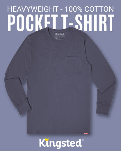 Long Sleeve Pocket T-Shirts Multipack (Classic 3-Pack) - Kingsted