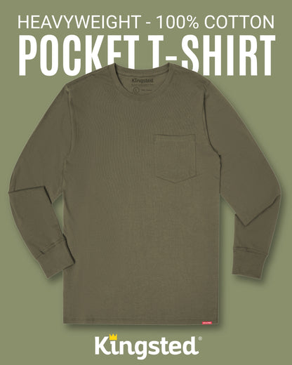 Long Sleeve Pocket T-Shirts Multipack (Classic 3-Pack) - Kingsted