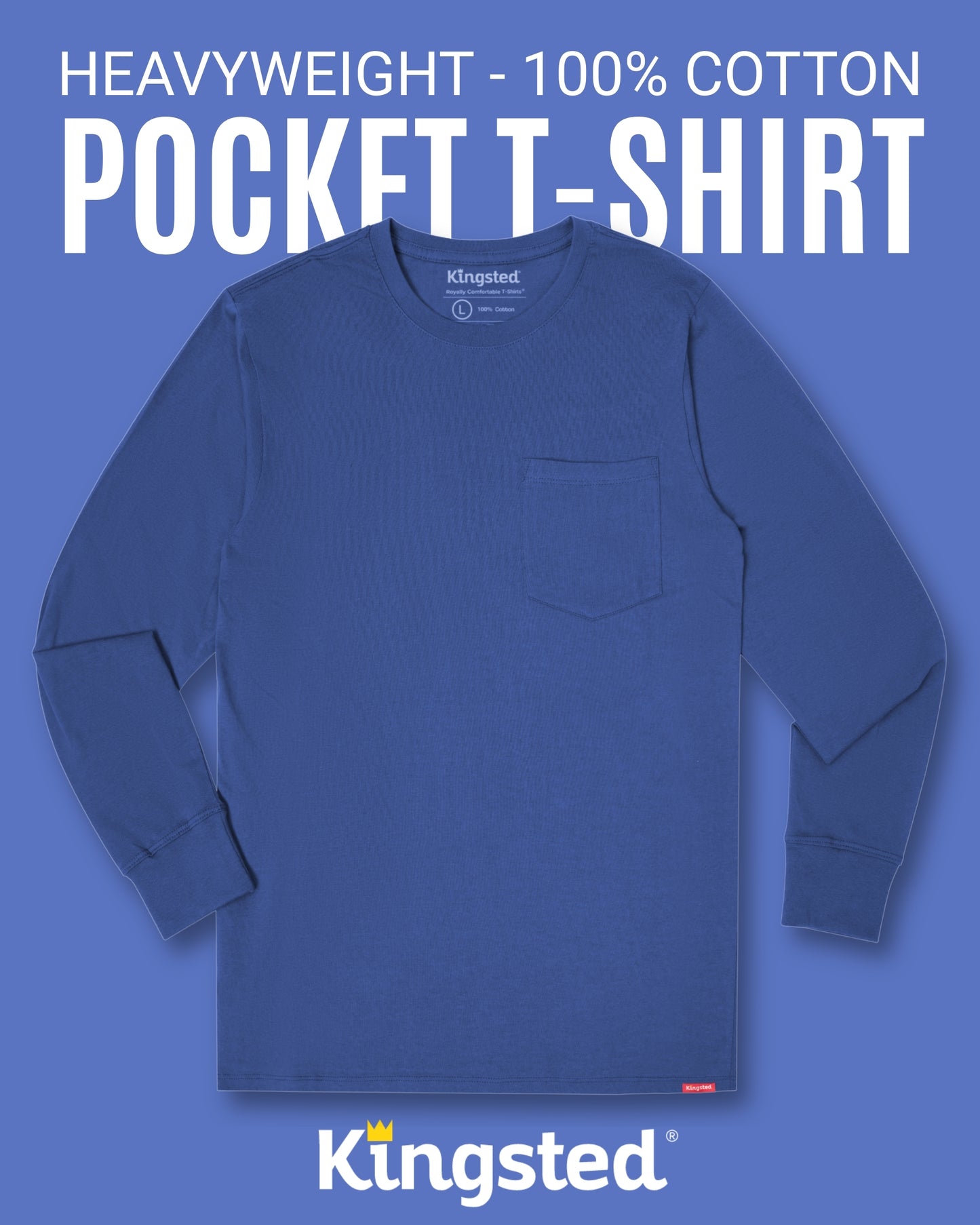 Long Sleeve Pocket T-Shirts Multipack (Everyday 3-Pack) - Kingsted