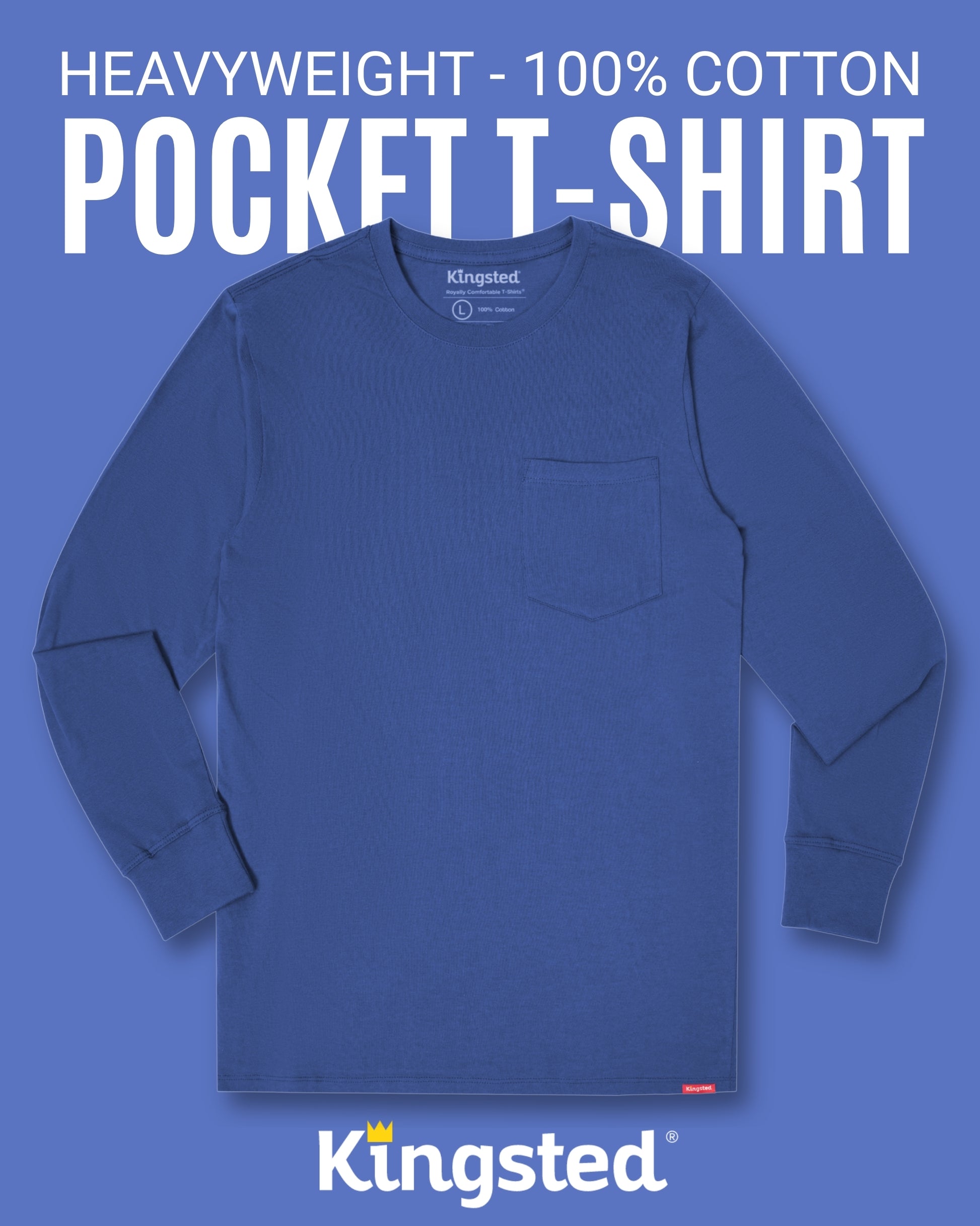 Long Sleeve Pocket T-Shirts Multipack (Everyday 3-Pack) - Kingsted