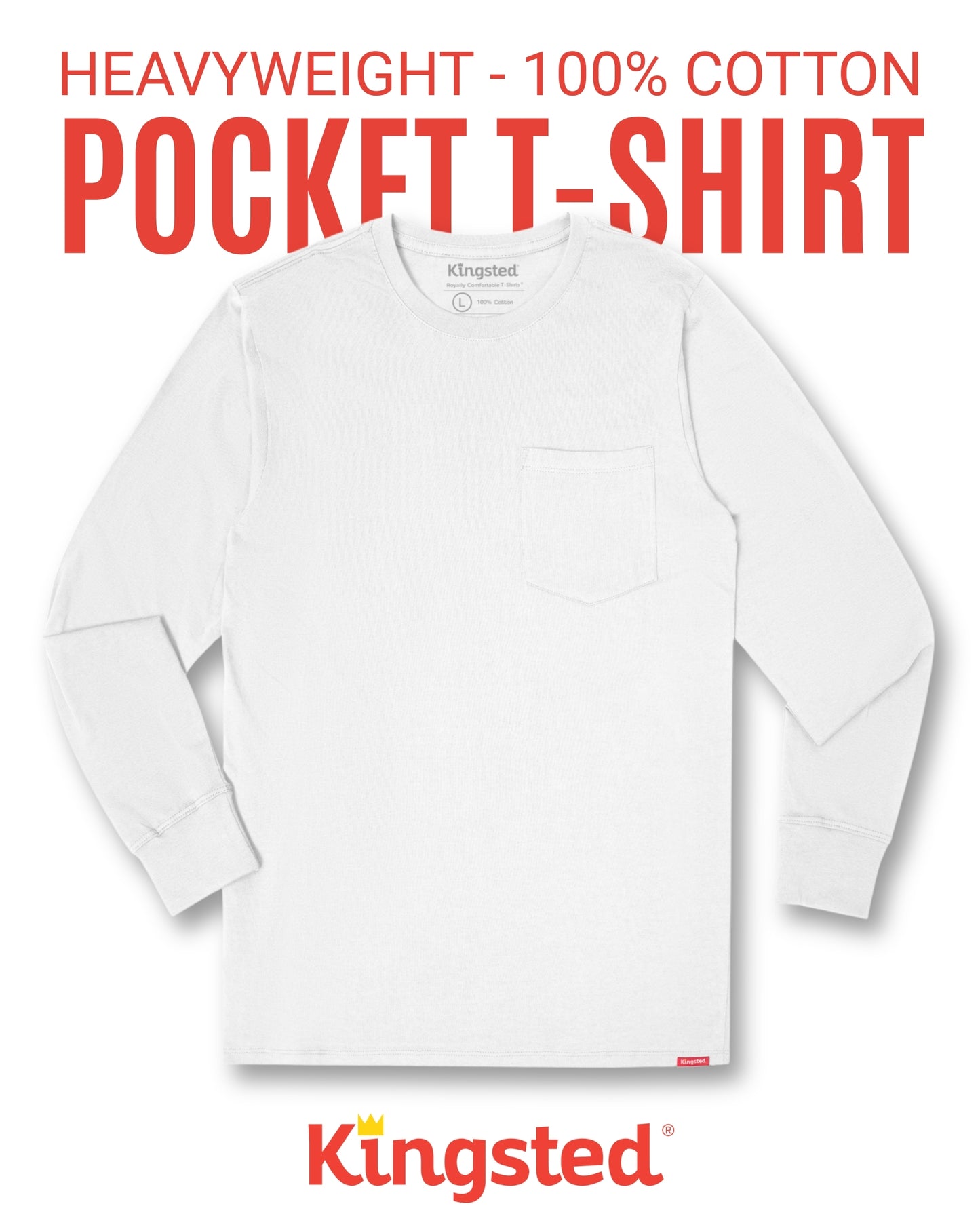 Long Sleeve Pocket T-Shirts Multipack (Everyday 3-Pack) - Kingsted