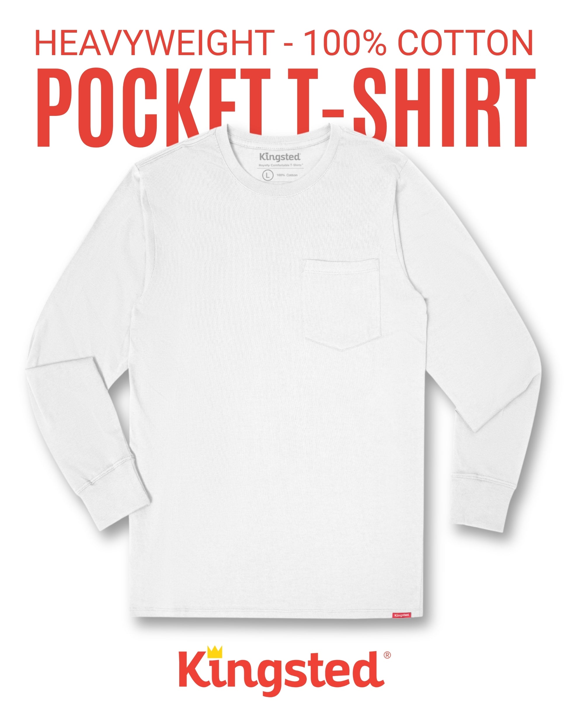 Long Sleeve Pocket T-Shirts Multipack (Everyday 3-Pack) - Kingsted