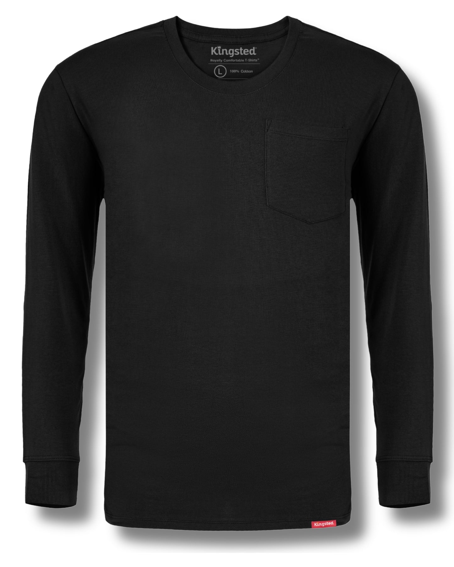 Long Sleeve Pocket T-Shirts (Black) - Kingsted