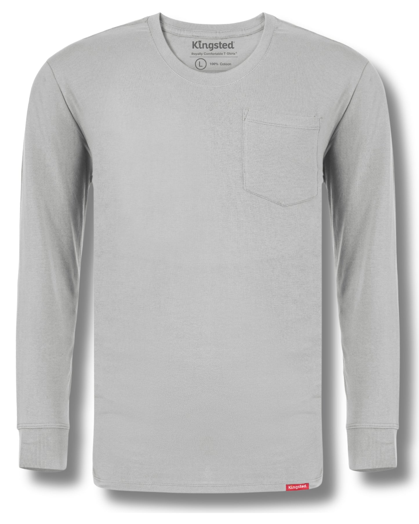 Long Sleeve Pocket T-Shirts (Grey) - Kingsted