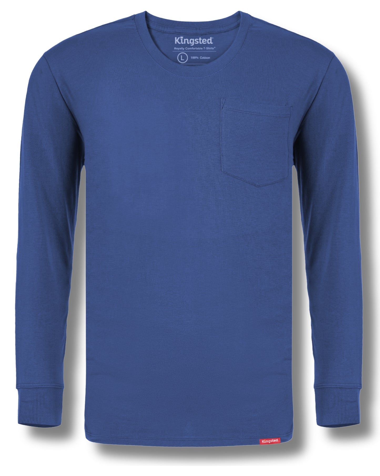 Long Sleeve Pocket T-Shirts (Royal Blue) - Kingsted