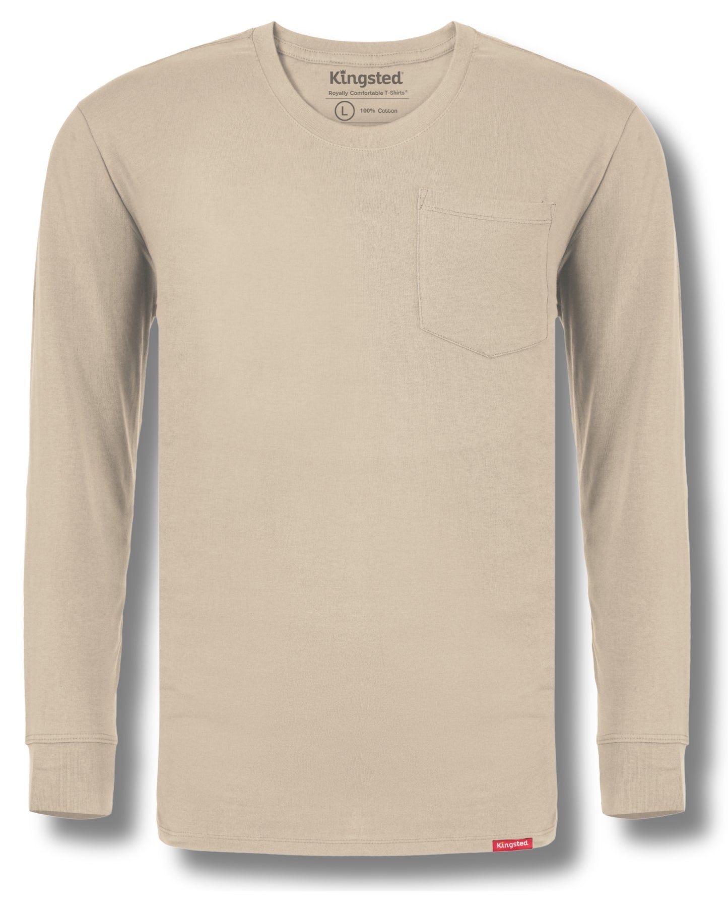 Long Sleeve Pocket T-Shirts (Sand) - Kingsted