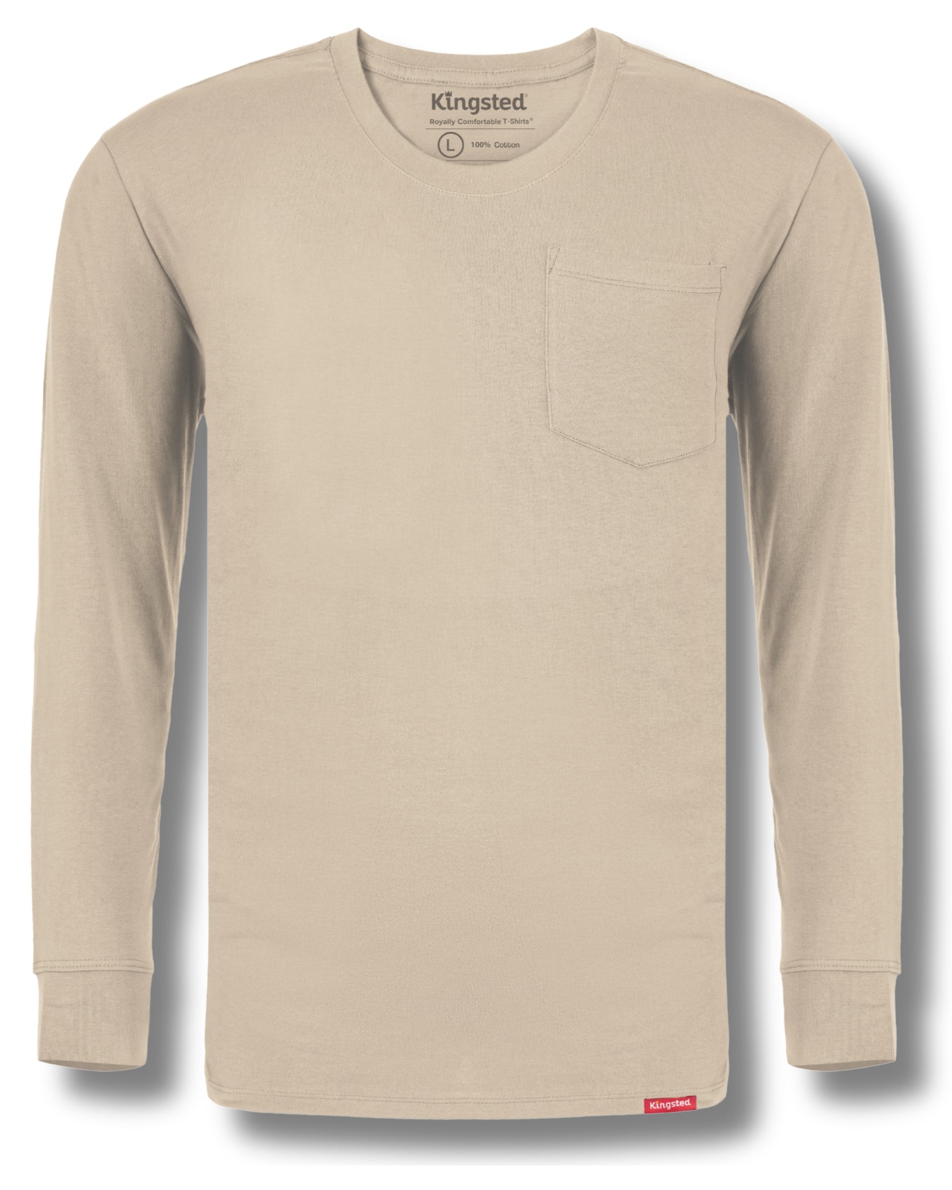 Long Sleeve Pocket T-Shirts (Sand) - Kingsted