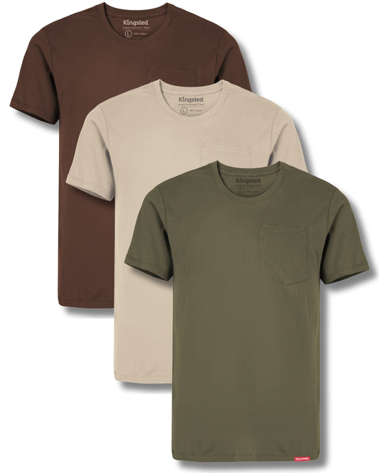 Short Sleeve Pocket T-Shirts Multipack (Camo 3-Pack) - Kingsted