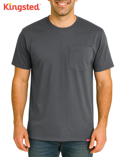 Short Sleeve Pocket T-Shirts (Charcoal) - Kingsted