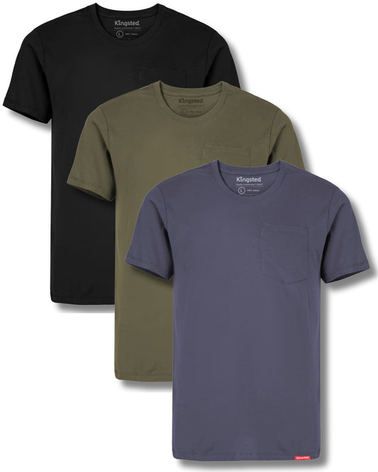 Short Sleeve Pocket T-Shirts Multipack (Classic 3-Pack) - Kingsted