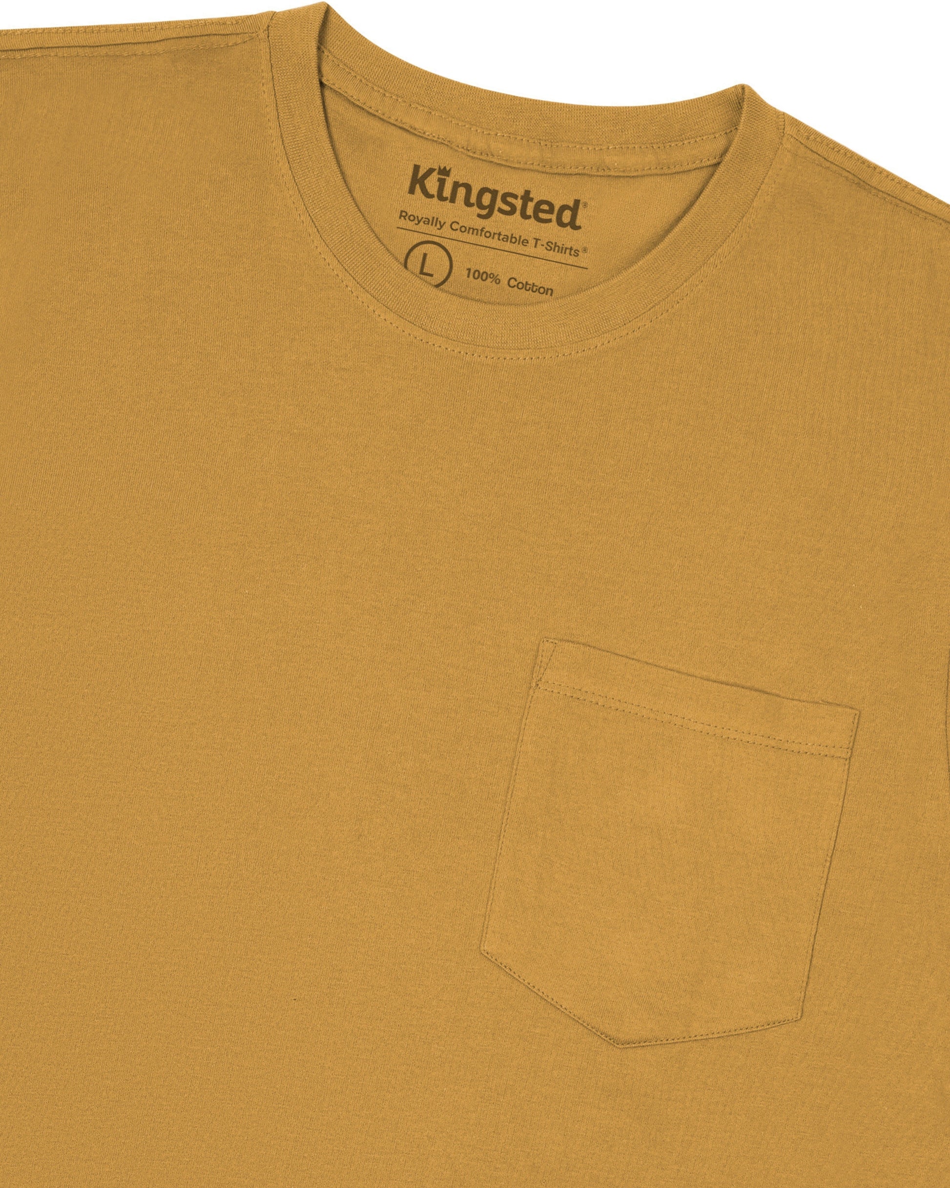 Short Sleeve Pocket T-Shirts (Mustard) - Kingsted