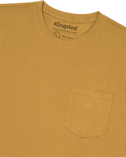 Short Sleeve Pocket T-Shirts (Mustard) - Kingsted