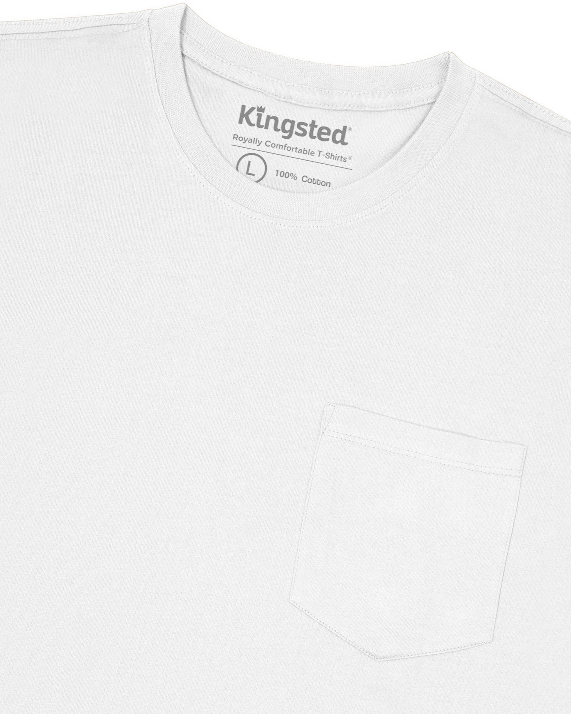 Short Sleeve Pocket T-Shirts Multipack (White 3-Pack) - Kingsted