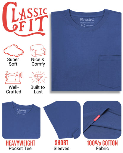 Short Sleeve Pocket T-Shirts (Royal Blue) - Kingsted