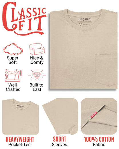 Short Sleeve Pocket T-Shirts (Sand) - Kingsted