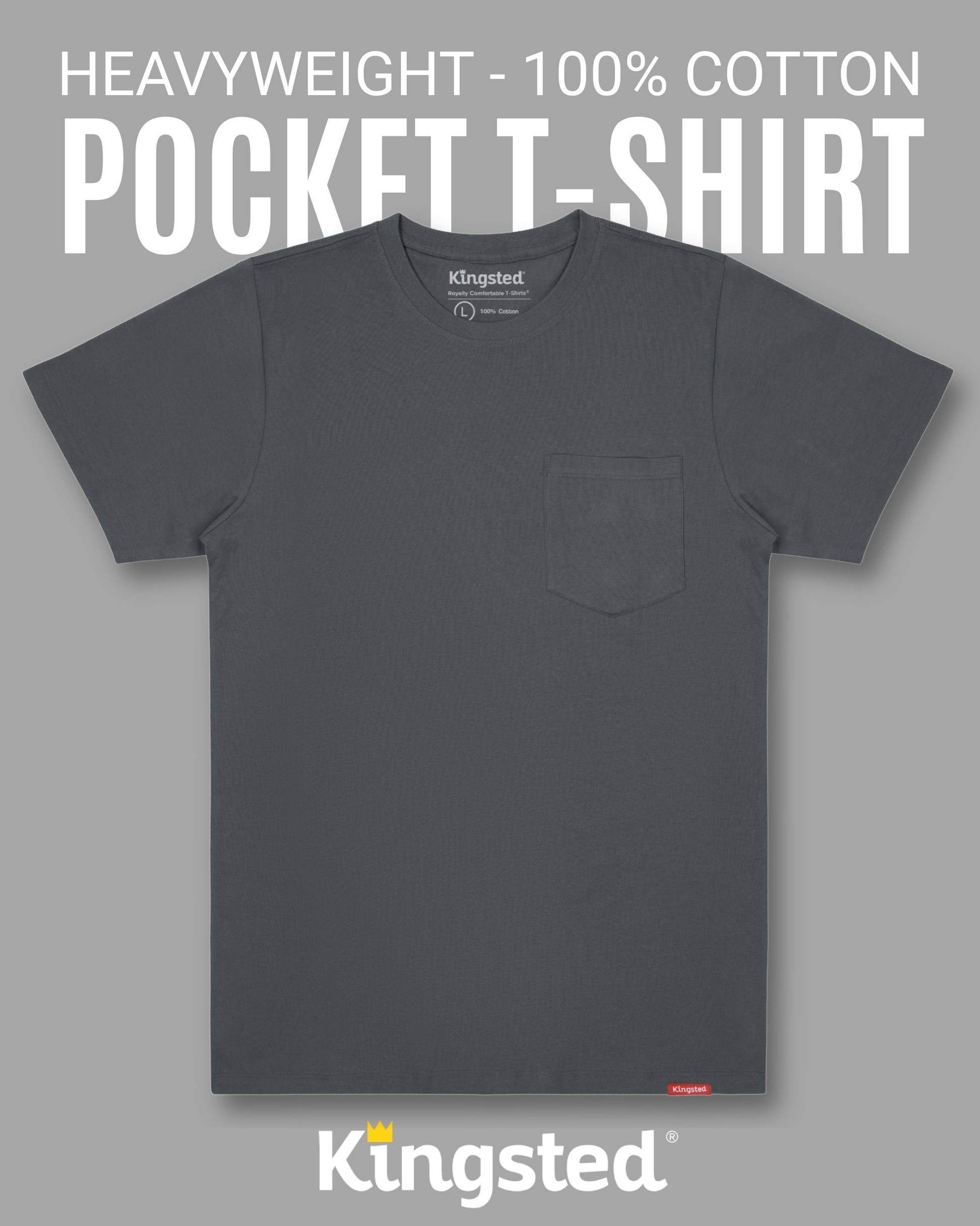 Short Sleeve Pocket T-Shirts (Charcoal) - Kingsted