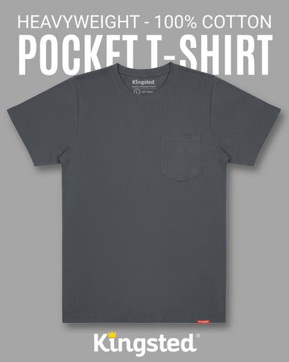 Short Sleeve Pocket T-Shirts (Charcoal) - Kingsted