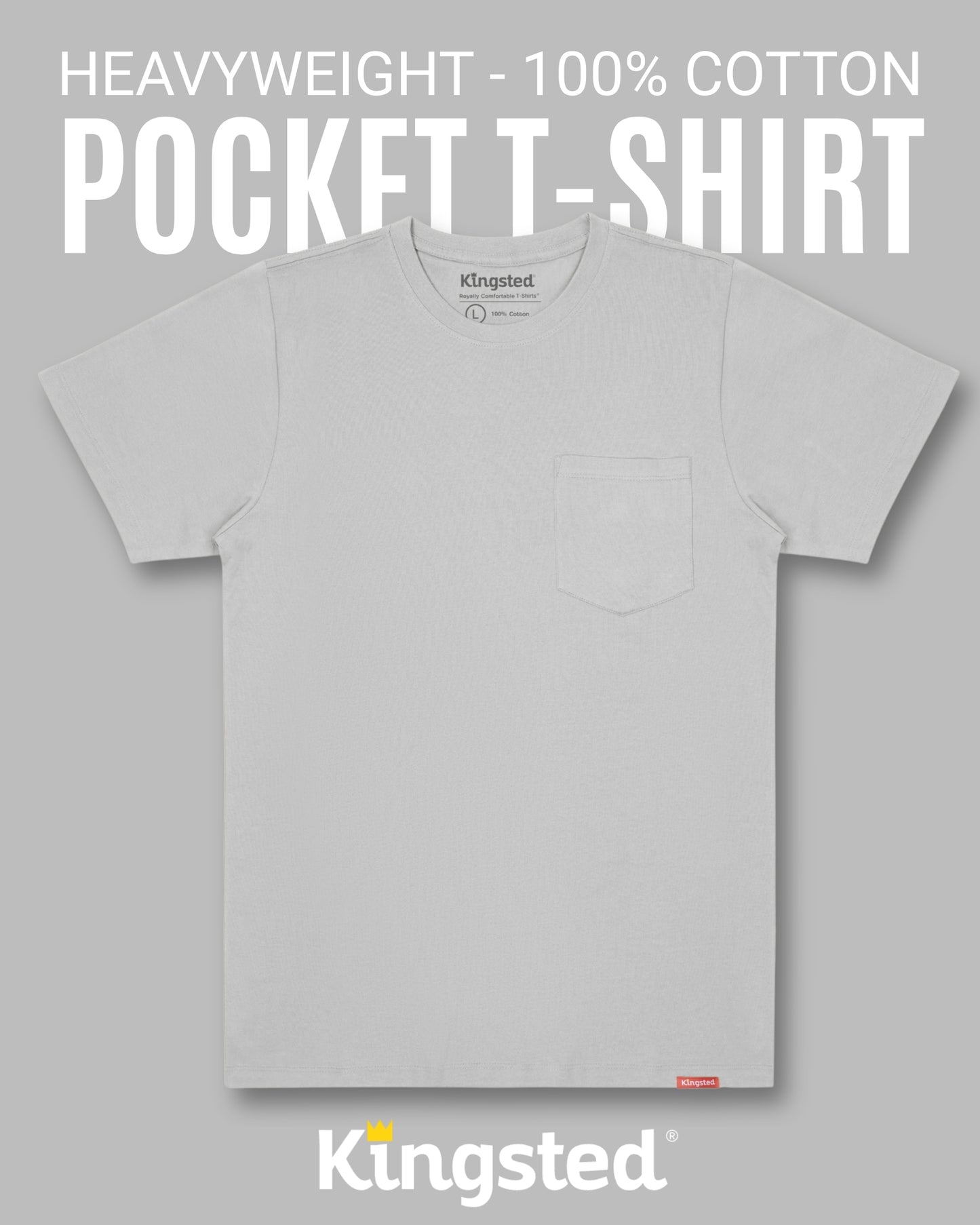 Short Sleeve Pocket T-Shirts (Grey) - Kingsted