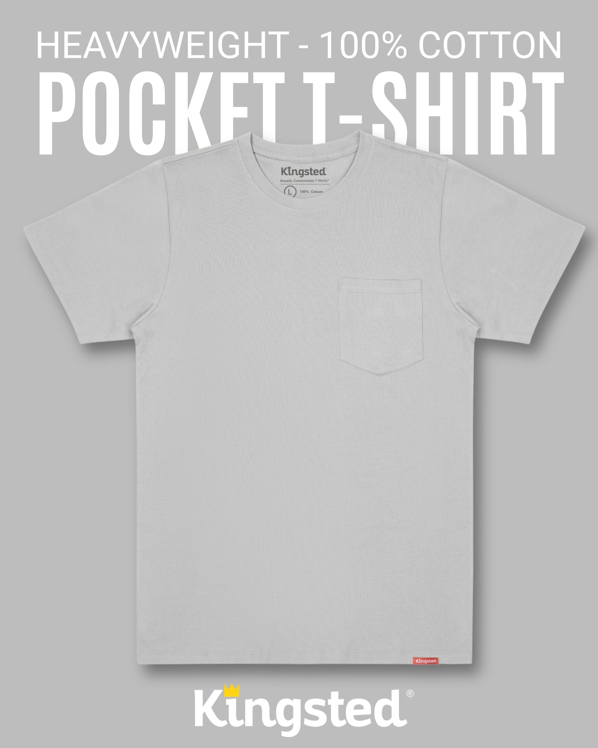 Short Sleeve Pocket T-Shirts (Grey) - Kingsted