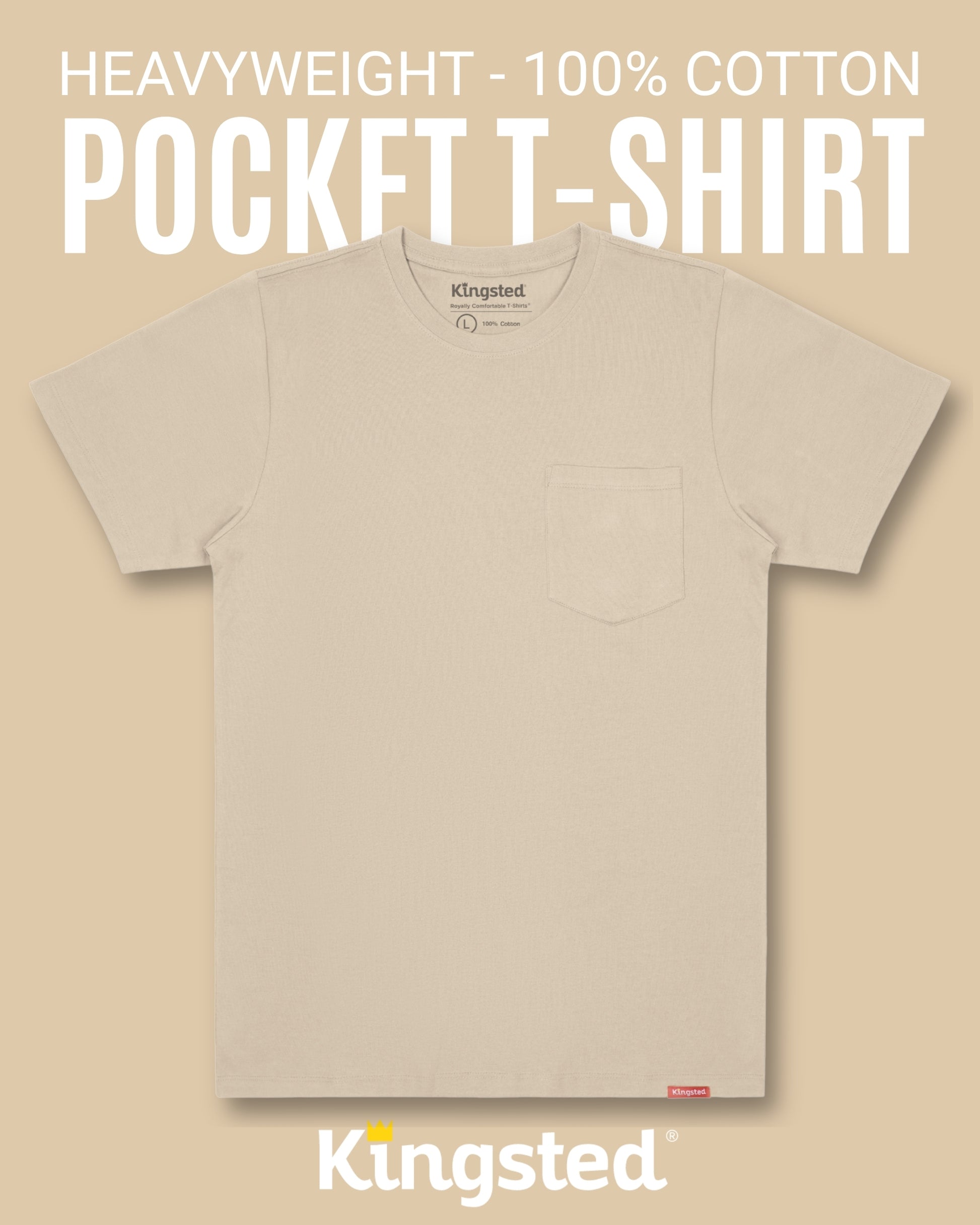 Short Sleeve Pocket T-Shirts (Sand) - Kingsted