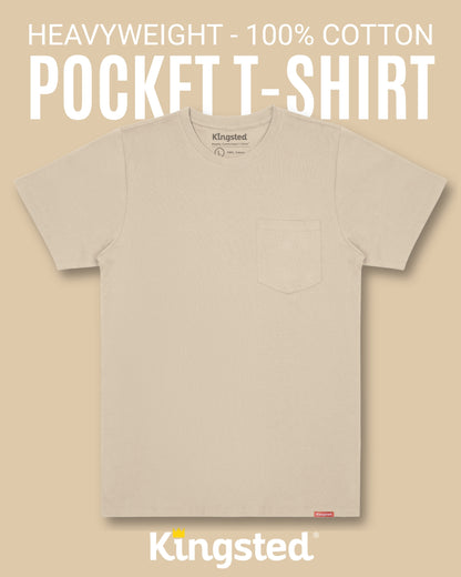 Short Sleeve Pocket T-Shirts (Sand) - Kingsted