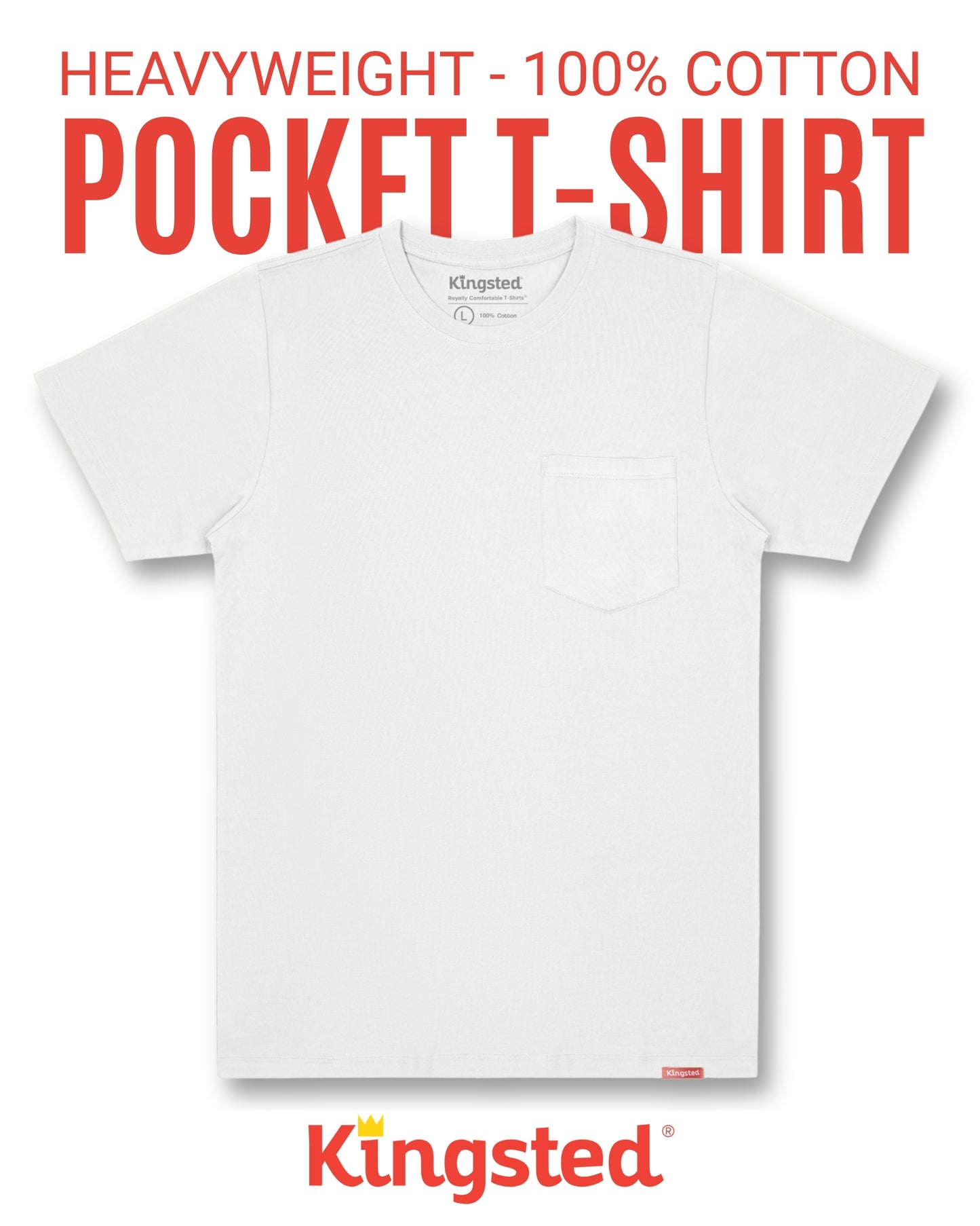 Short Sleeve Pocket T-Shirts (White) - Kingsted