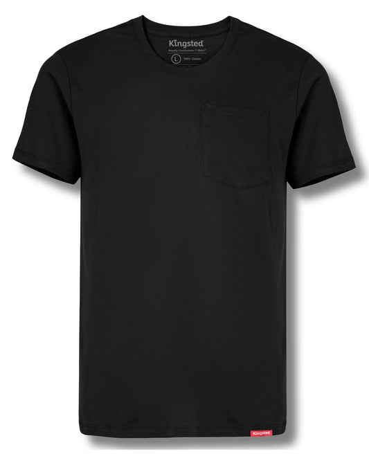 Short Sleeve Pocket T-Shirts (Black) - Kingsted