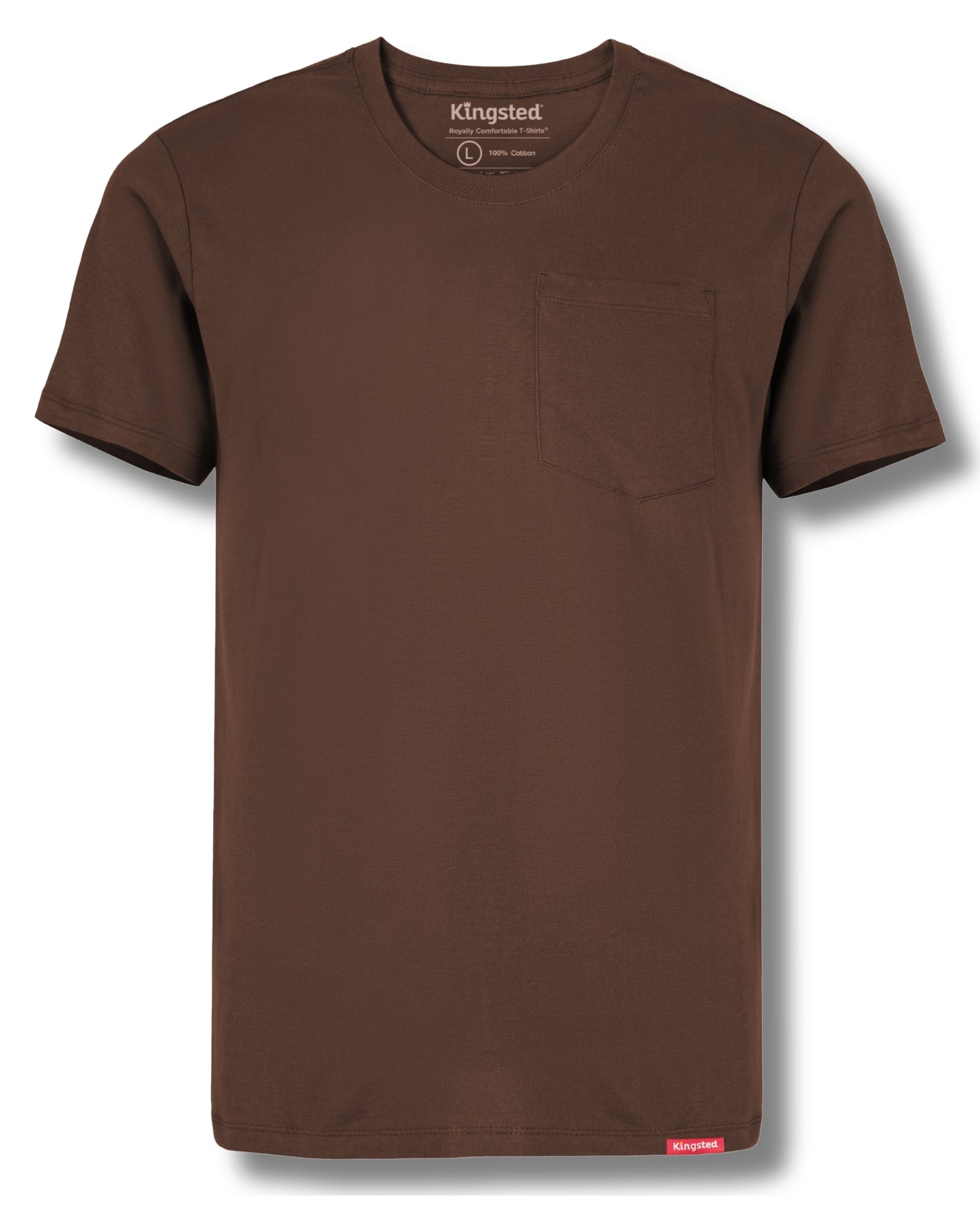 Short Sleeve Pocket T-Shirts (Brown) - Kingsted