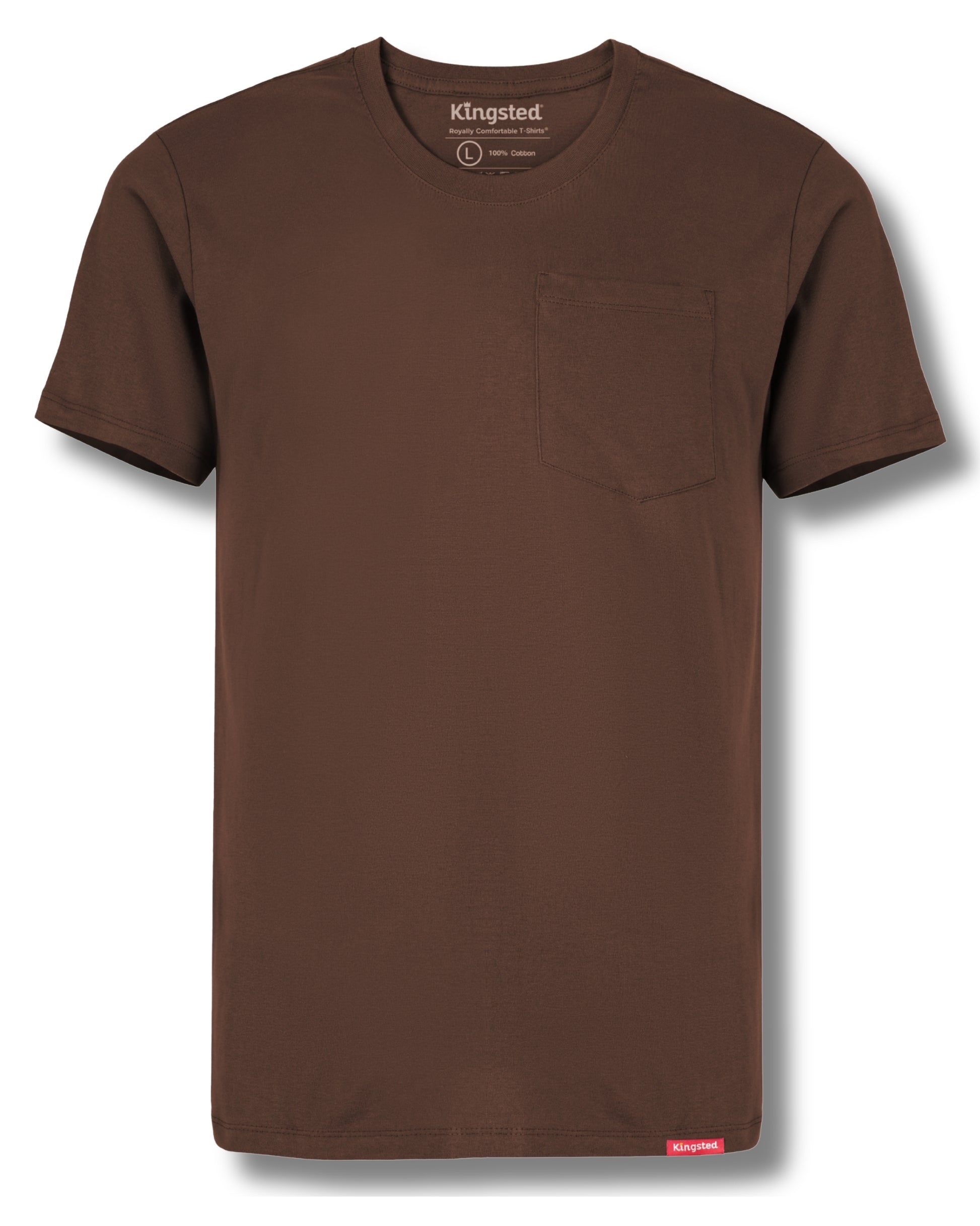 Short Sleeve Pocket T-Shirts (Brown) - Kingsted
