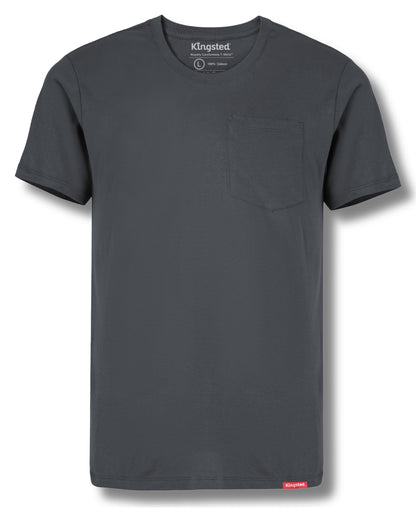Short Sleeve Pocket T-Shirts (Charcoal) - Kingsted