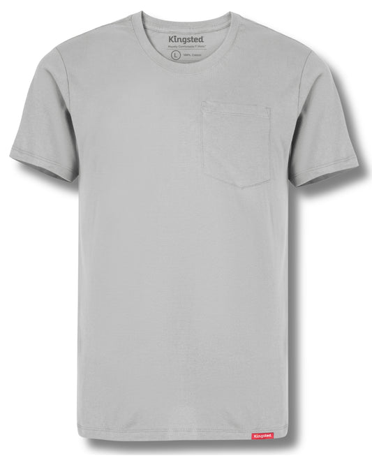 Short Sleeve Pocket T-Shirts (Grey) - Kingsted