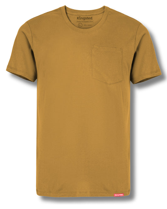 Short Sleeve Pocket T-Shirts (Mustard) - Kingsted