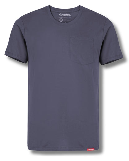 Short Sleeve Pocket T-Shirts (Navy Blue) - Kingsted