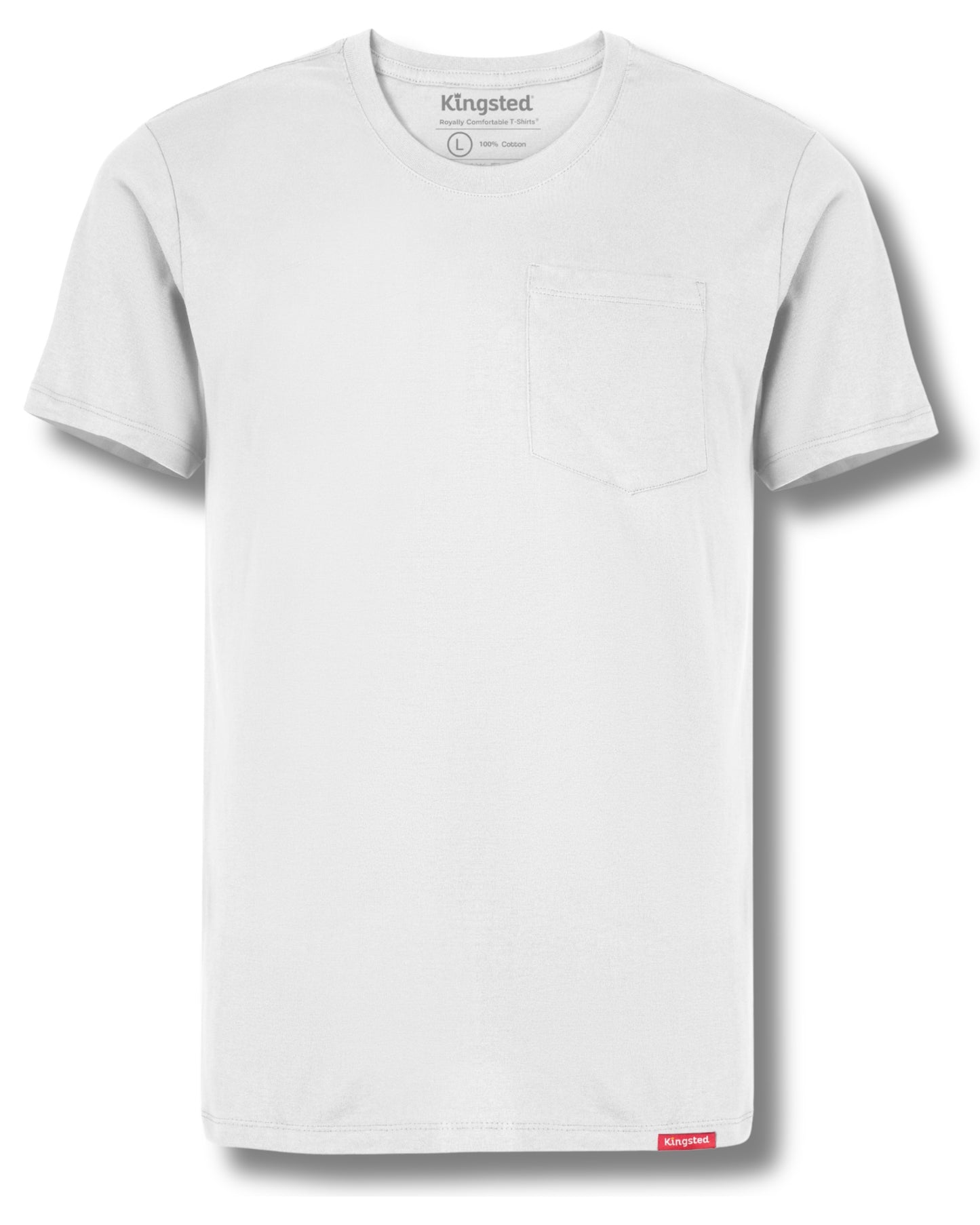 Short Sleeve Pocket T-Shirts (White) - Kingsted