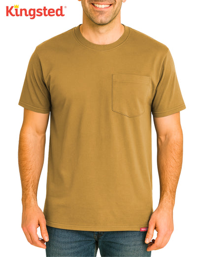 Short Sleeve Pocket T-Shirts (Mustard) - Kingsted